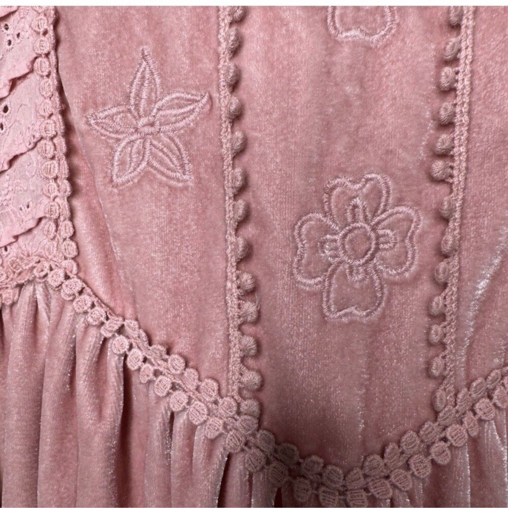 POL Velvet Babydoll Eyelet Top Oversized Small - Picture 4 of 11